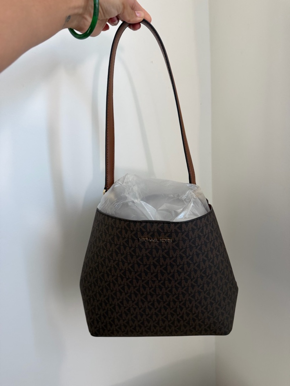 Brand New Michael Kors Brown MK Monogram Shoulder Bag